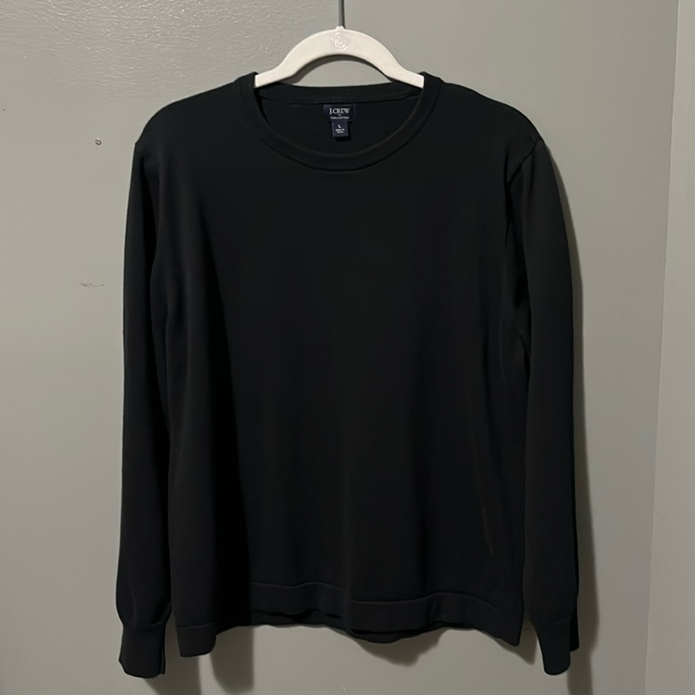 J Crew Women’s Size Large Black 100% Cotton Sweater